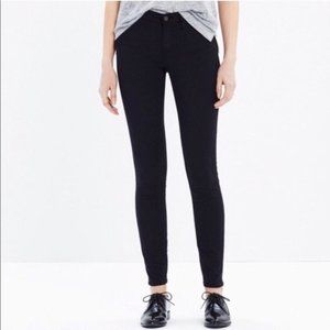 Madewell Women's Waist Size 32 Sateen Skinny Pants Black 8" Rise Soft Skinny